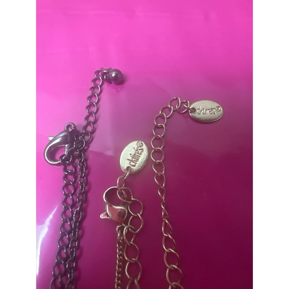 Lot of 4 Necklaces Claire's Initial M Tear Drop Cross 925 Sterling Silver JCM